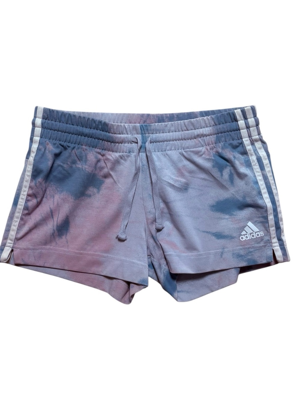 adidas Girls' Tie-Dye Athletic Shorts - Blue & Pink